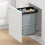 Pullout Trash Can for Kitchen Cabinets, Garbage Waste Recycling Bin, Under Mount Waste Container, with Heavy Duty Metal Soft Clo