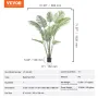 Artificial Palm Tree, 1.8mTall Faux Plant, Secure PE Material & Anti-Tip Tilt Protection Low-Maintenance Plant, Lifelike Green F