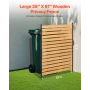 Wood Privacy Fence, 39" W x 61" L, 1-Panel Air Conditioner Fence Screen, Pool Equipment Enclosure with Metal Stakes, Easy DIY In