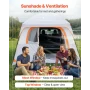 Large SUV Tent for 6 Person, 3.05 x 2.74m 3-Season SUV Tailgate Tent with Ventilated Doors & Mesh Windows, PU2000mm Waterproof D