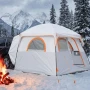 Large SUV Tent for 6 Person, 3.05 x 2.74m 3-Season SUV Tailgate Tent with Ventilated Doors & Mesh Windows, PU2000mm Waterproof D