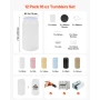 Sublimation Tumblers, 12 Pack, 473 mL Multicolored Tumblers Bulk, Stainless Steel Sublimation Cups with Lids and Straws, Double 