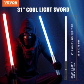Lightsaber 2 Pack 7 RGB -farver Genopladelig duellerende lys Saber