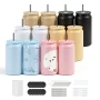 Sublimation Tumblers, 12 Pack, 473 mL Multicolored Tumblers Bulk, Stainless Steel Sublimation Cups with Lids and Straws, Double 