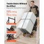 Stair Climbing Cart, 150 kg Stair-Climbing Capacity, Heavy-Duty Folding Trolley Cart with Telescoping Handle, 6 Wheels and 2 Bun