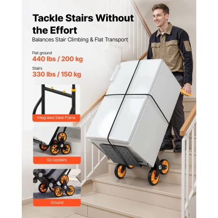 Trappeklatrevogn, 150 kg Trappeklatrekapacitet, Heavy Duty