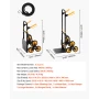 Stair Climbing Cart, 150 kg Stair-Climbing Capacity, Heavy-Duty Folding Trolley Cart with Telescoping Handle, 6 Wheels and 2 Bun