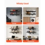 2-Tier Heavy Duty Wall Garage Shelving, 50 x 122 cm Steel Wall Mounted Shelving Unit, 500 x 1219 mm Per Shelf Floating Storage M