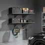 2-lags Heavy Duty væggaragereol, 50 x 122 cm stålvægmonteret