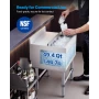 Commercial Ice Bin, 46.7 L Max Capacity, 455 x 455 x 850 mm Stainless Steel Ice Chest with Sliding Lid and Bottle Holders, Coole