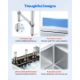 Commercial Ice Bin, 46.7 L Max Capacity, 455 x 455 x 850 mm Stainless Steel Ice Chest with Sliding Lid and Bottle Holders, Coole