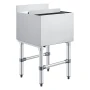 Commercial Ice Bin, 46.7 L Max Capacity, 455 x 455 x 850 mm Stainless Steel Ice Chest with Sliding Lid and Bottle Holders, Coole