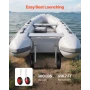 Boat Launching Wheels, 136.1 kg Load Capacity, 381 mm Aluminium Alloy Transom Wheel with Inflatable Rubber Tires, Folding Launch