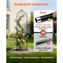 Garden Trellis, 220 x 52.5 cm Rose Trellis, 4 Packs Garden Flower Rose Trellises with Powder-Coated Finish & Convenient Locking 