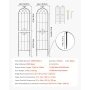 Garden Trellis, 220 x 52.5 cm Rose Trellis, 4 Packs Garden Flower Rose Trellises with Powder-Coated Finish & Convenient Locking 