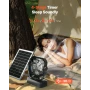 10400mAh Solar Fan, Camping Fan with Solar Panel & LED Lantern, 7W 20 cm Portable Rechargeable Battery Powered for Outside, 4-Sp
