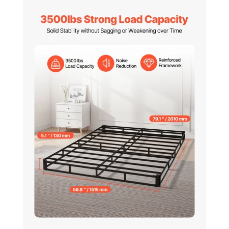 Boxspring, queensize-sengestel med vaskbar stofklud, kraftig