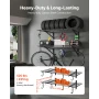 2-Tier Heavy Duty Wall Garage Shelving, 61 x 122 cm Steel Wall Mounted Shelving Unit with Hooks, 610 x 1219 mm Per Shelf Floatin