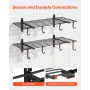 2-Tier Heavy Duty Wall Garage Shelving, 61 x 122 cm Steel Wall Mounted Shelving Unit with Hooks, 610 x 1219 mm Per Shelf Floatin