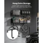 2-Tier Heavy Duty Wall Garage Shelving, 61 x 122 cm Steel Wall Mounted Shelving Unit with Hooks, 610 x 1219 mm Per Shelf Floatin