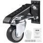 Workbench Caster Wheels, 74.8kg Load Capacity, Set of 4, 6.3cm Heavy Duty Retractable Casters, Side Mounted Adjustable Stepdown 