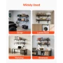 2-Tier Heavy Duty Wall Garage Shelving, 61 x 122 cm Steel Wall Mounted Shelving Unit with Hooks, 610 x 1219 mm Per Shelf Floatin