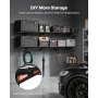 2-Tier Heavy Duty Wall Garage Shelving, 4 Pack 305 x 914 mm Steel Wall Mounted Shelving Unit, 305 x 1828 mm Per Shelf Floating S