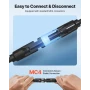 Solar Panel Extension Cable, 19.81M Black + 19.81M Red, 10 AWG (6 mm²), Solar Panel Wire with Female and Male Connectors, IP67 W