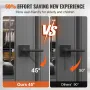 Passage Door Handle, 5 Pack Matte Black Door Lever, Left or Right Handing Reversible Lever Non-Locking, 45° Rotation to Open, Sq