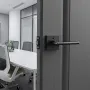 Passage Door Handle, 5 Pack Matte Black Door Lever, Left or Right Handing Reversible Lever Non-Locking, 45° Rotation to Open, Sq
