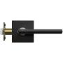 Passage Door Handle, 5 Pack Matte Black Door Lever, Left or Right Handing Reversible Lever Non-Locking, 45° Rotation to Open, Sq