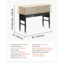 1524 mm Adjustable Workbench, 680 kg Load Capacity, Garage Workbench with Drawer, Power Outlet, Wheels, and Pegboard, Heavy Duty
