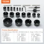 Hole Saw Kit, 18 PCS Saw Blades, 6 Drill Bits, 1 Hex Wrench, Bi Metal M42 Hole Saw Set with Carrying Case, General Purpose Size 
