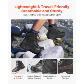Men's Military Tactical Boots, 152.4 mm Combat Hiking Work
