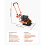 Plate Compactor, 2 HP 79CC Gas Engine, 5250 VPM Vibrating Ground Rammer, 8 kN Compaction Force, 41 x 31.5 cm Plate, Walk Behind 