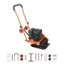 Plate Compactor, 2 HP 79CC Gas Engine, 5250 VPM Vibrating Ground Rammer, 8 kN Compaction Force, 41 x 31.5 cm Plate, Walk Behind 