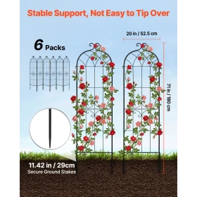 Garden Trellis, 180 x 52.5 cm Rose Trellis, 6 Packs Garden
