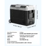Car Refrigerator, DC 12/24V AC100-240V Compressor Electric Cooler,-20°C to 20°C Truck Refrigerator with APP Control, Wheels & Du