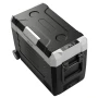 Car Refrigerator, DC 12/24V AC100-240V Compressor Electric Cooler,-20°C to 20°C Truck Refrigerator with APP Control, Wheels & Du