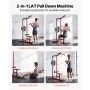 LAT Pull Down Machine, 2-in-1 Row Cable Machine, Cable Machines Home Gym with 3-Level Adjustable Seat, 4-Level Adjustable Foam R