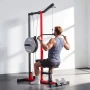 LAT Pull Down Machine, 2-in-1 Row Cable Machine, Cable Machines Home Gym with 3-Level Adjustable Seat, 4-Level Adjustable Foam R