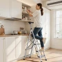 5 Step Ladder, Folding Step Stool with Wide Anti-Slip Pedal and