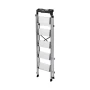 5 Step Ladder, Folding Step Stool with Wide Anti-Slip Pedal and Comfort Handgrip, 150 kg Capacity Portable Aluminum Stepladder, 