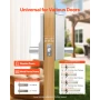 Mechanical Keyless Entry Door Lock, 2.0 Code Upgrade, 5 Digits Code, Single-Sided Push Button Combination Keypad Door Lock with 