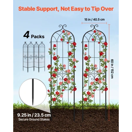 Garden Trellis, 152 x 40.5 cm Rose Trellis, 4 Packs Garden