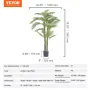 Kunstig guldpalme, 2 m høj kunstig plante, PE-materiale og