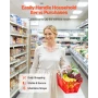 Shopping Baskets, 12 PCS, 21L Stackable PE Plastic Grocery Baskets with Handles, Dense Mesh Structure, Holds up to 9.07kg, Porta