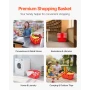 Shopping Baskets, 12 PCS, 21L Stackable PE Plastic Grocery Baskets with Handles, Dense Mesh Structure, Holds up to 9.07kg, Porta
