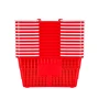 Shopping Baskets, 12 PCS, 21L Stackable PE Plastic Grocery Baskets with Handles, Dense Mesh Structure, Holds up to 9.07kg, Porta
