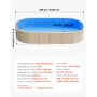 Oval Pool Liner, 375 x 732 cm UniBead Swimming Pool Liner for